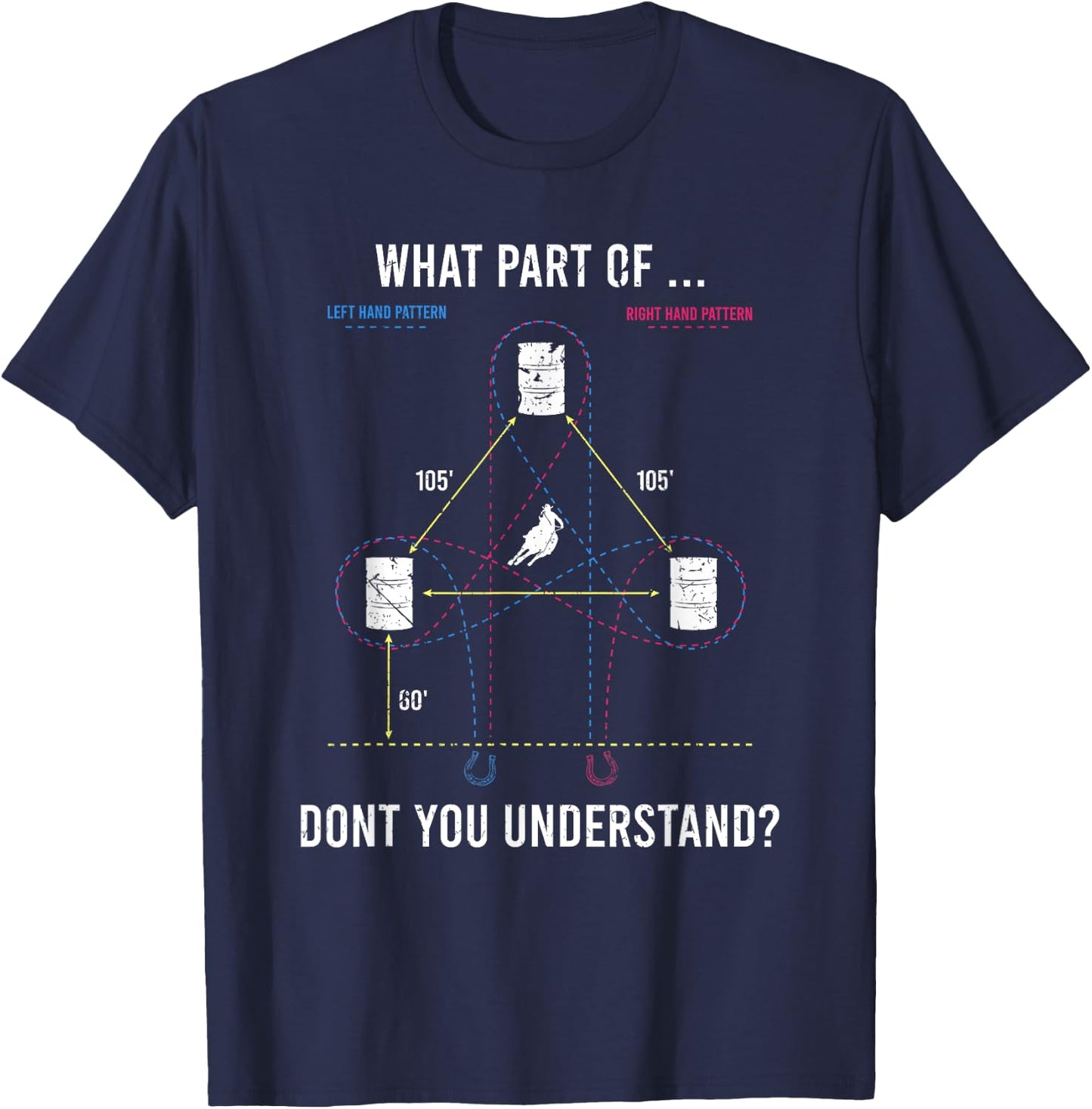 What Part Of Barrel Racing Dont You Understand Rodeo Cowgirl T-Shirt - T-Shirt | Navy