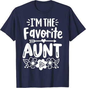 Auntie Aunt Squad Co. Women's Favorite Aunt T-Shirt - T-Shirt | Navy