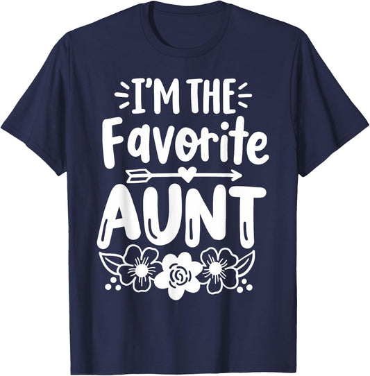 Auntie Aunt Squad Co. Women's Favorite Aunt T-Shirt - T-Shirt | Navy