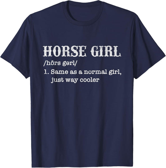 Horse Girl - Horses Horseman Horseback Rider Cowgirl Western T-Shirt - T-Shirt | Navy