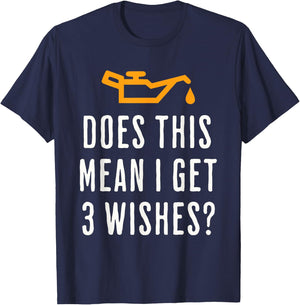 Car Mechanic Humor Funny Oil Change Light Genie T-Shirt - T-Shirt | Navy