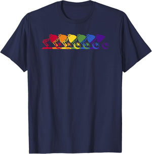 Disney Pixar Repeating Rainbow Pixar Logo T-Shirt - T-Shirt | Navy