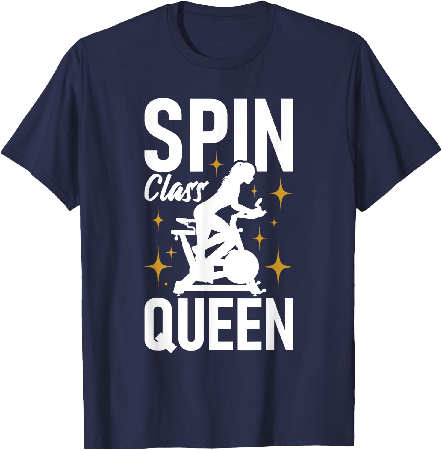 Spin Class Queen - Cyclist Lover Indoor Spinning Gym Fitness T-Shirt - T-Shirt | Navy