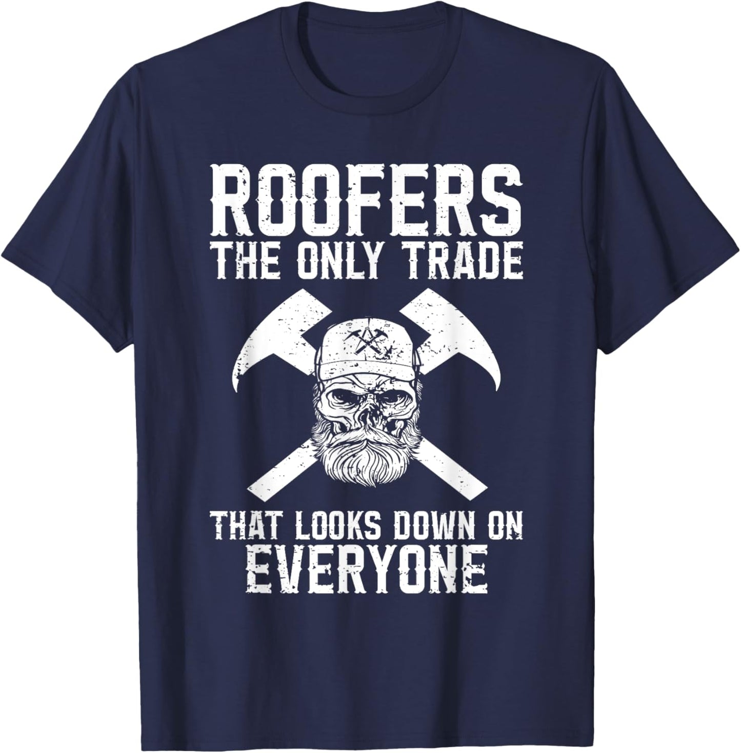 Roofer Funny Retro Roofing Roof Equipment Job Repair T-Shirt - T-Shirt | Navy