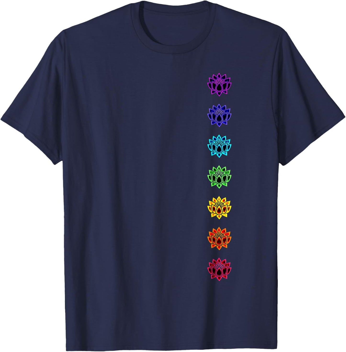 Chakra buddhism lotus flower yoga symbol spirituality buddha T-Shirt - T-Shirt | Navy