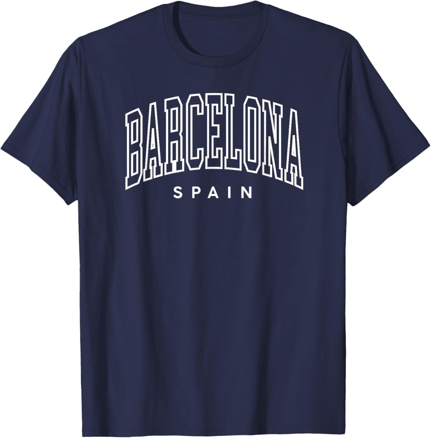 Barcelona Shirt Retro Throwback Spain Souvenir Outfit T-Shirt - T-Shirt | Navy