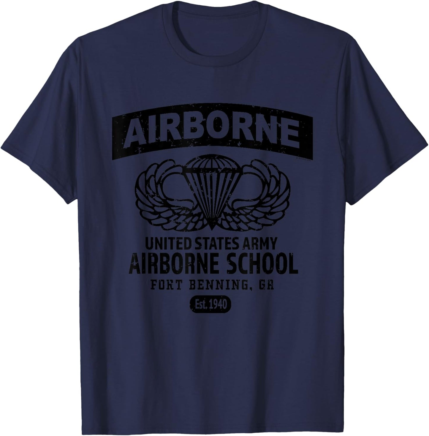 Army Airborne School - Fort Benning, GA T-Shirt - T-Shirt | Navy