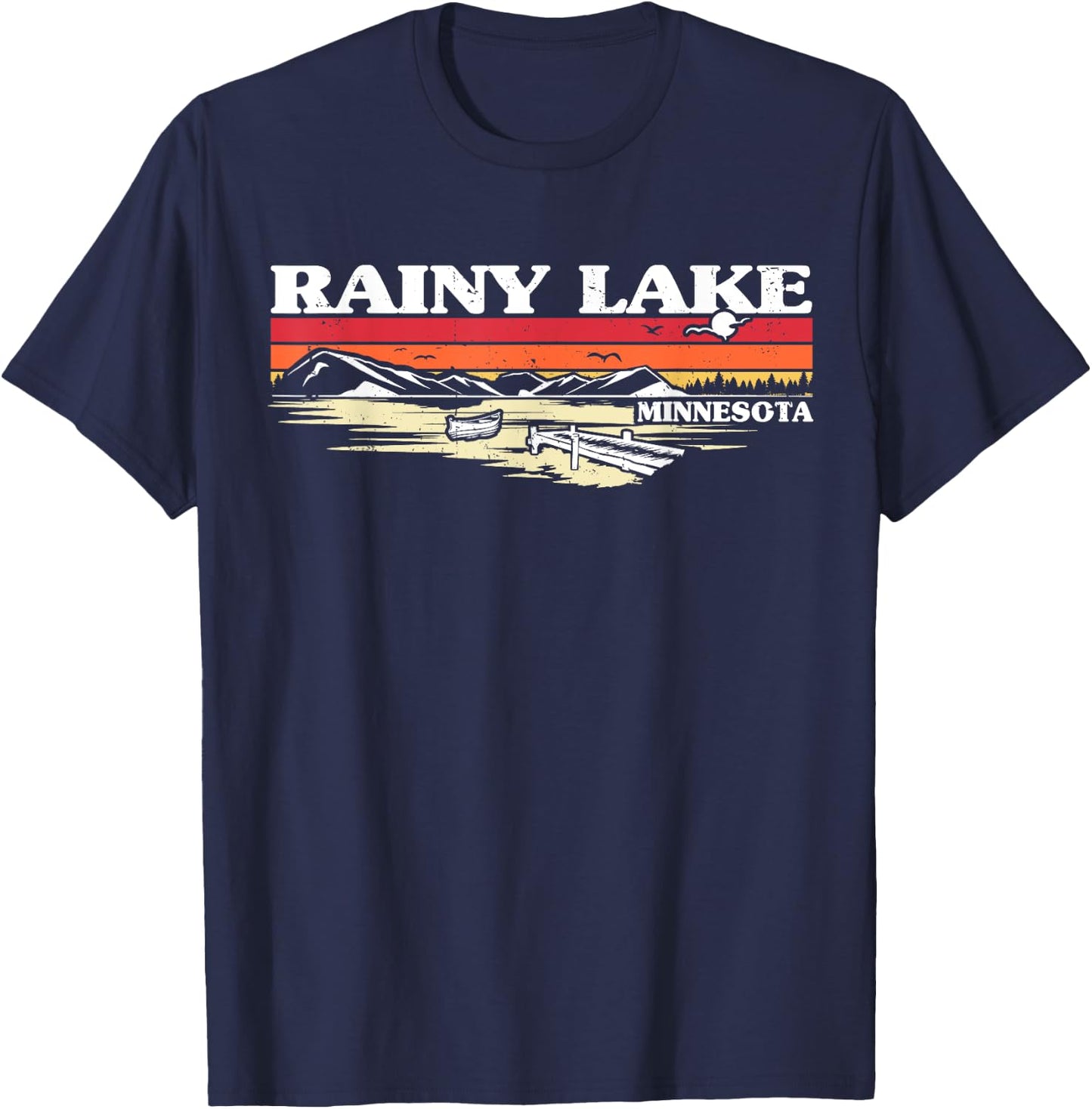 Fishing Boating Camping Lake Vacation Rainy Lake T-Shirt - T-Shirt | Navy