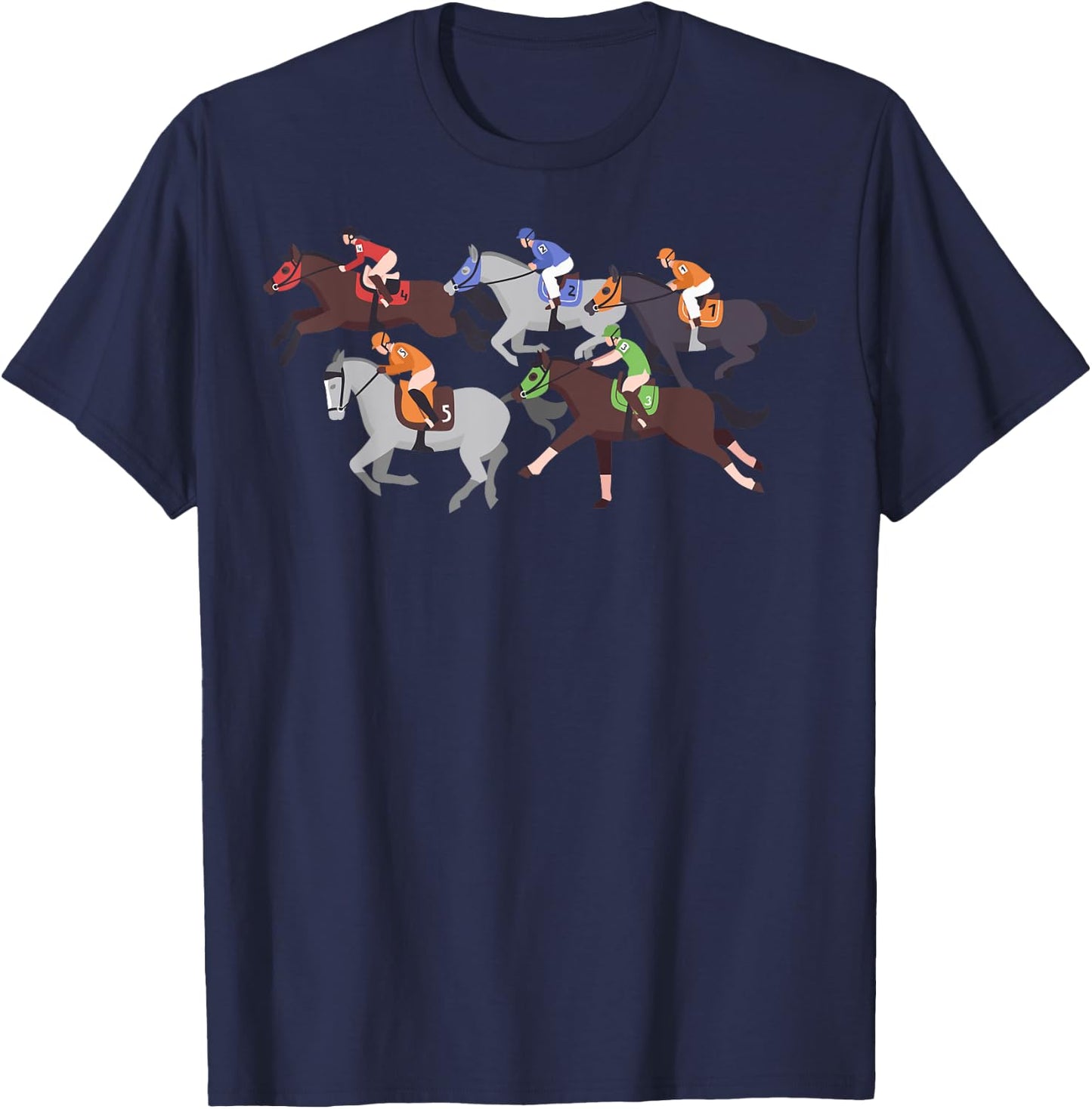 Funny Horse Racing Jockey Racer Derby Rider Race Track T-Shirt - T-Shirt | Navy