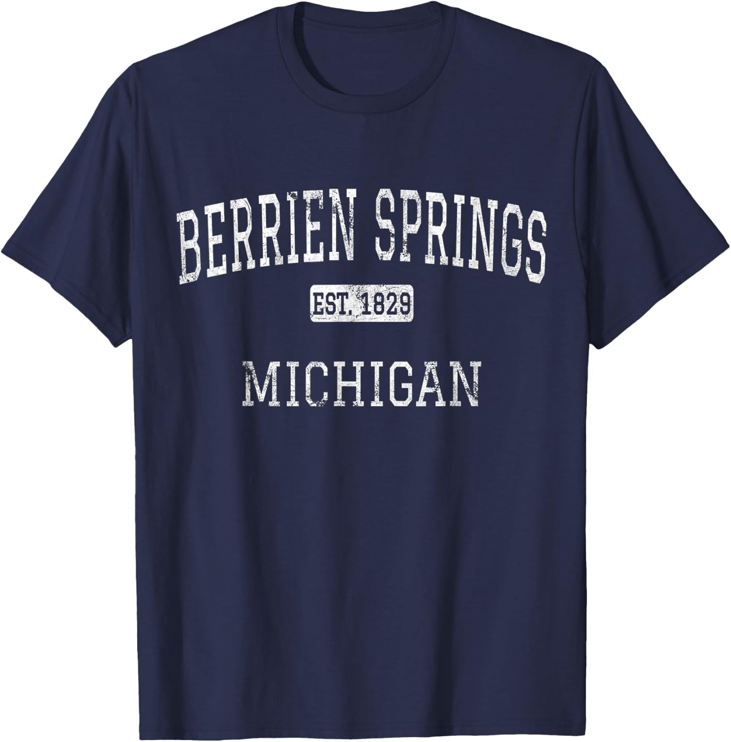 Berrien Springs Michigan MI Vintage T-Shirt - T-Shirt | Navy