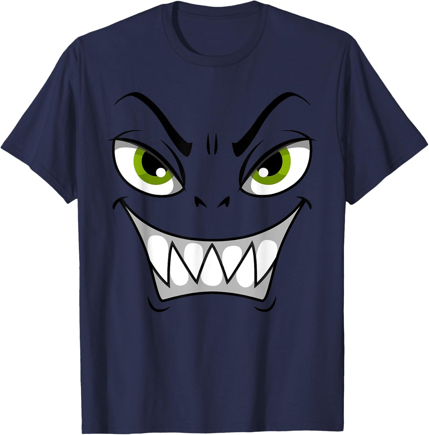 Cute Monster Face Halloween Funny Halloween Kids Adults T-Shirt - T-Shirt | Navy