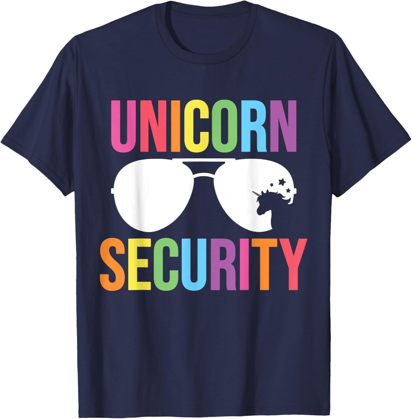 Unicorn Security Birthday Family Halloween Costume Dad Mom T-Shirt - T-Shirt | Navy