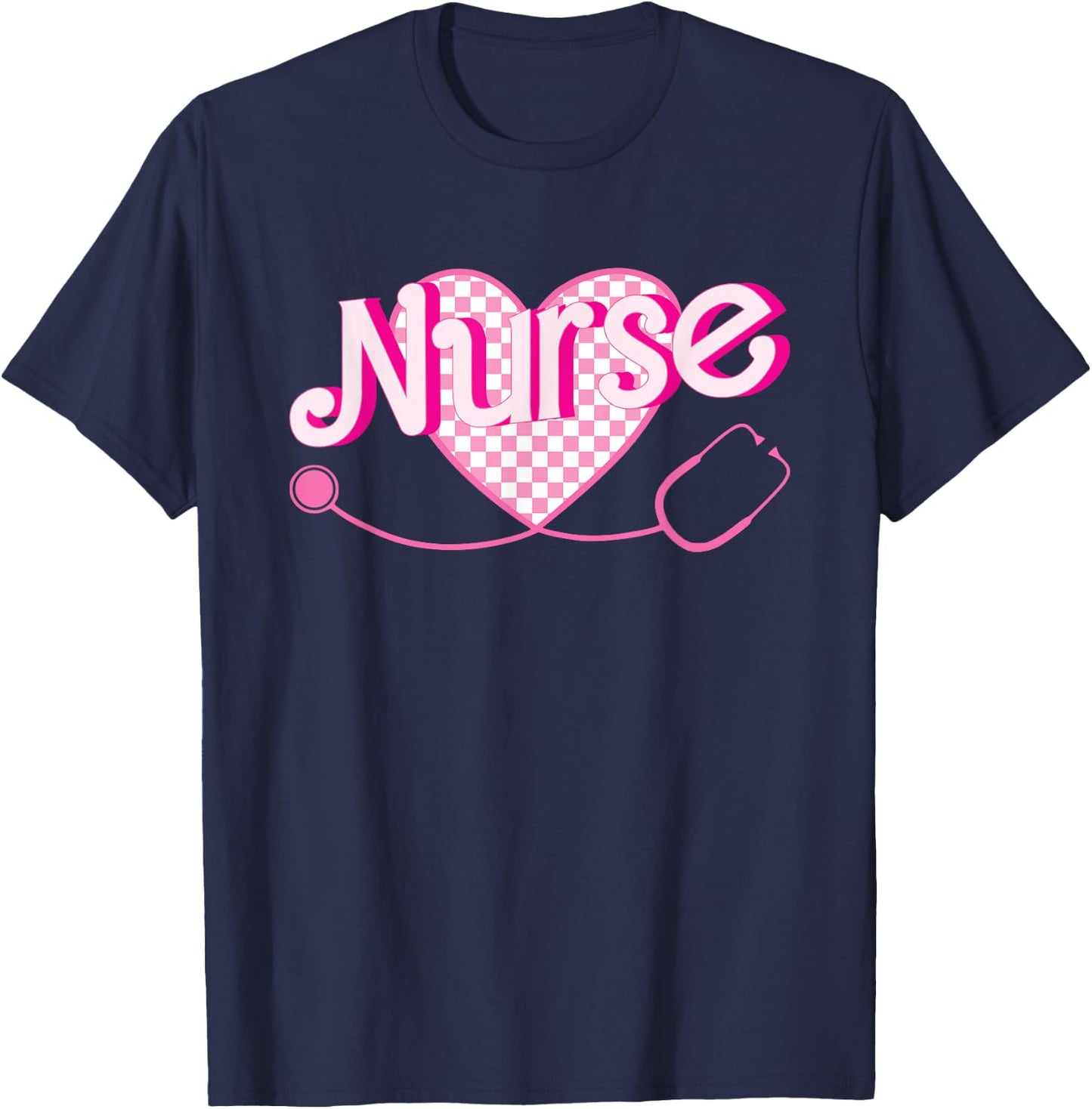 Nurse School Nursing Groovy Nurse Retro Pink Nurse T-Shirt - T-Shirt | Navy