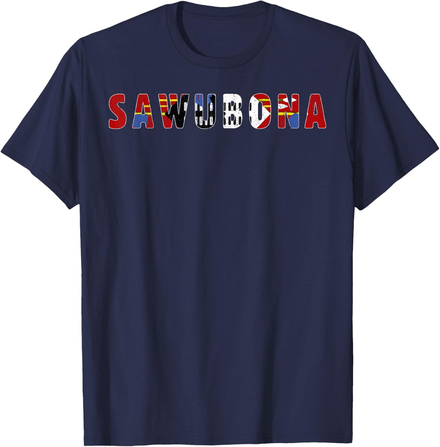 Sawubona Good Morning Country Swaziland T-Shirt - T-Shirt | Navy