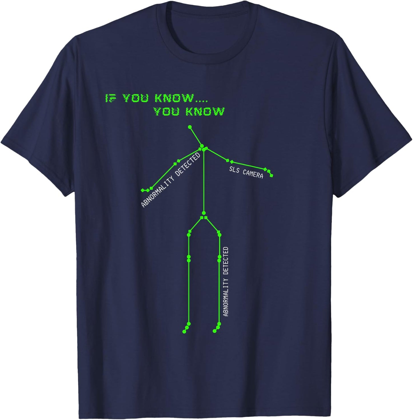 Ghost Hunting SLS Camera Stick Man Novelty Spooky T-Shirt - T-Shirt | Navy