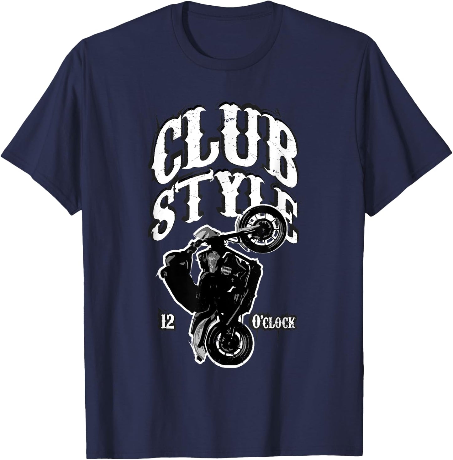 Wheelie Motorcycle Rider Stunt Rider Clubstyle Motorcycle T-Shirt - T-Shirt | Navy