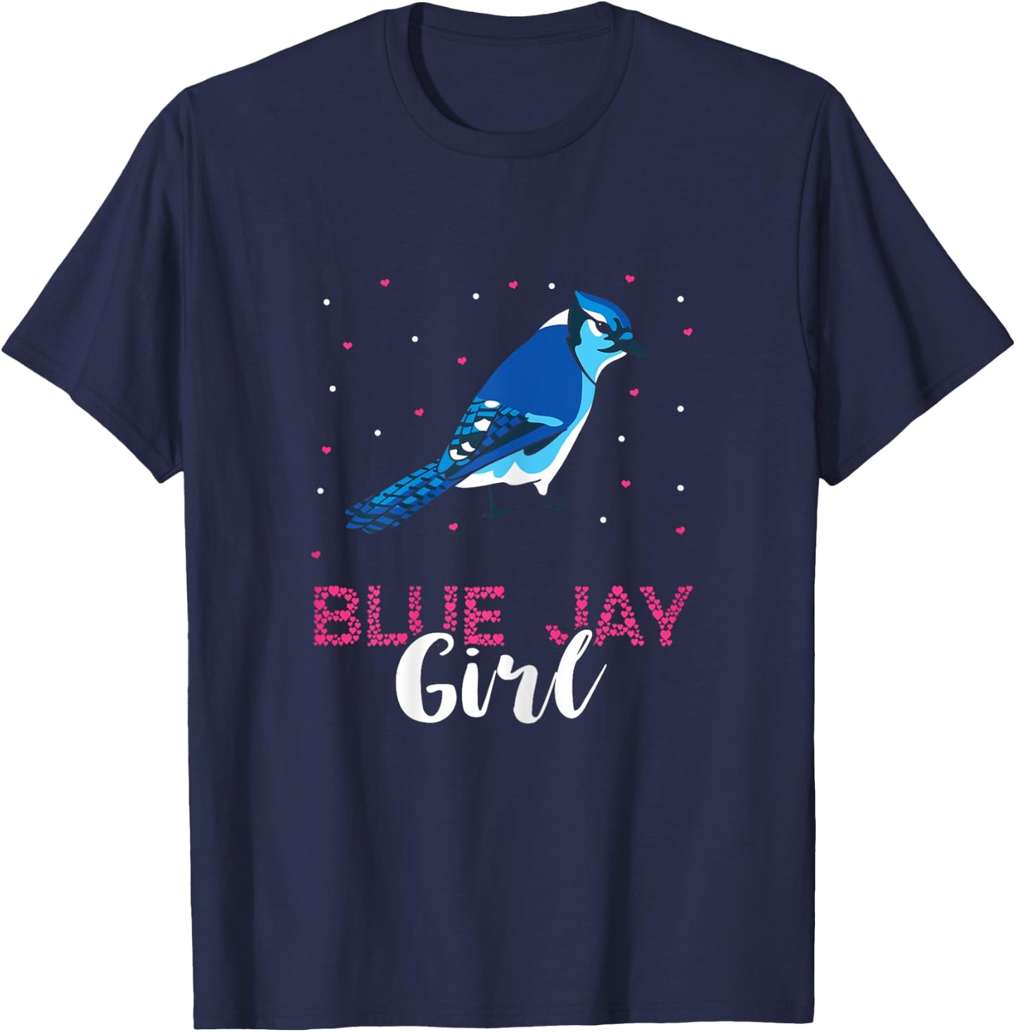 Blue Jay Girl Birder Stellers Jay Blue Jay Bird Ornithology T-Shirt - T-Shirt | Navy