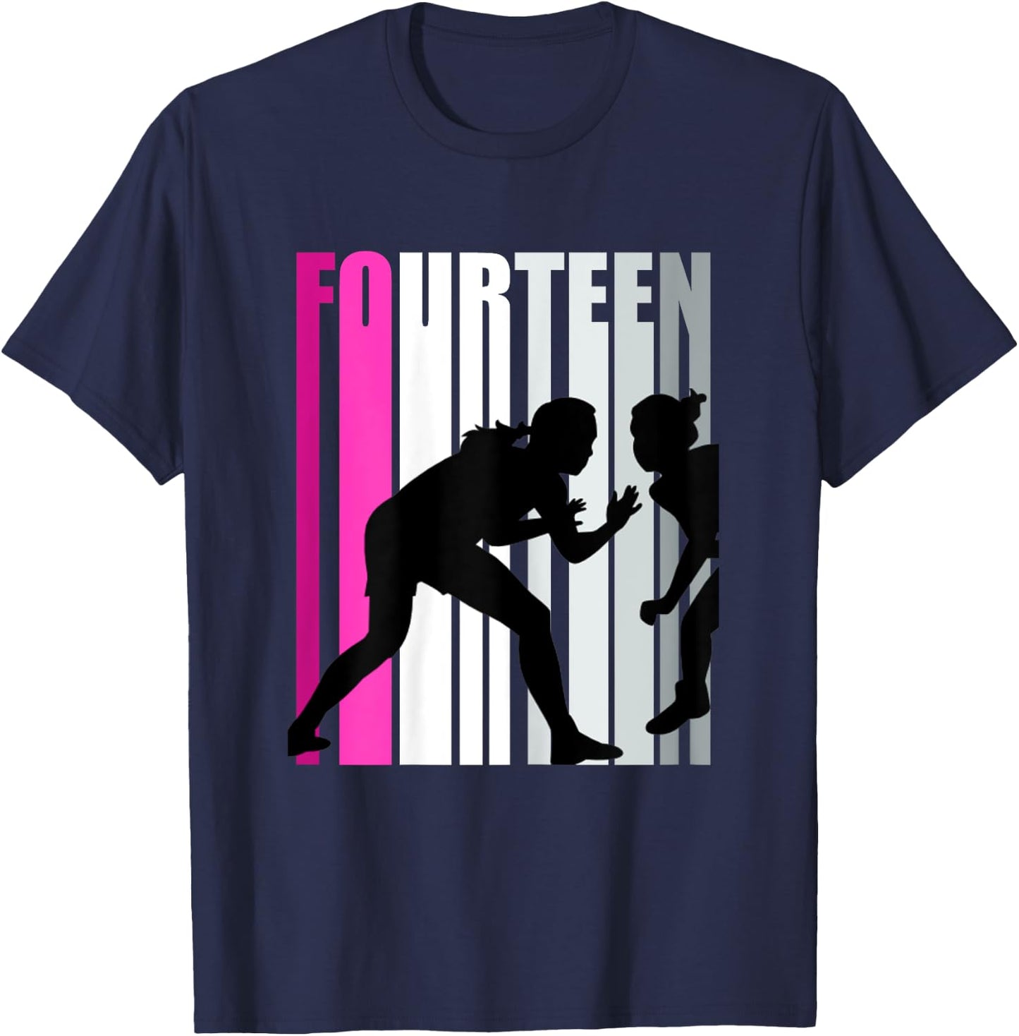 Girls Wrestling 14th Birthday Wrestler Queen Sports Teen T-Shirt - T-Shirt | Navy