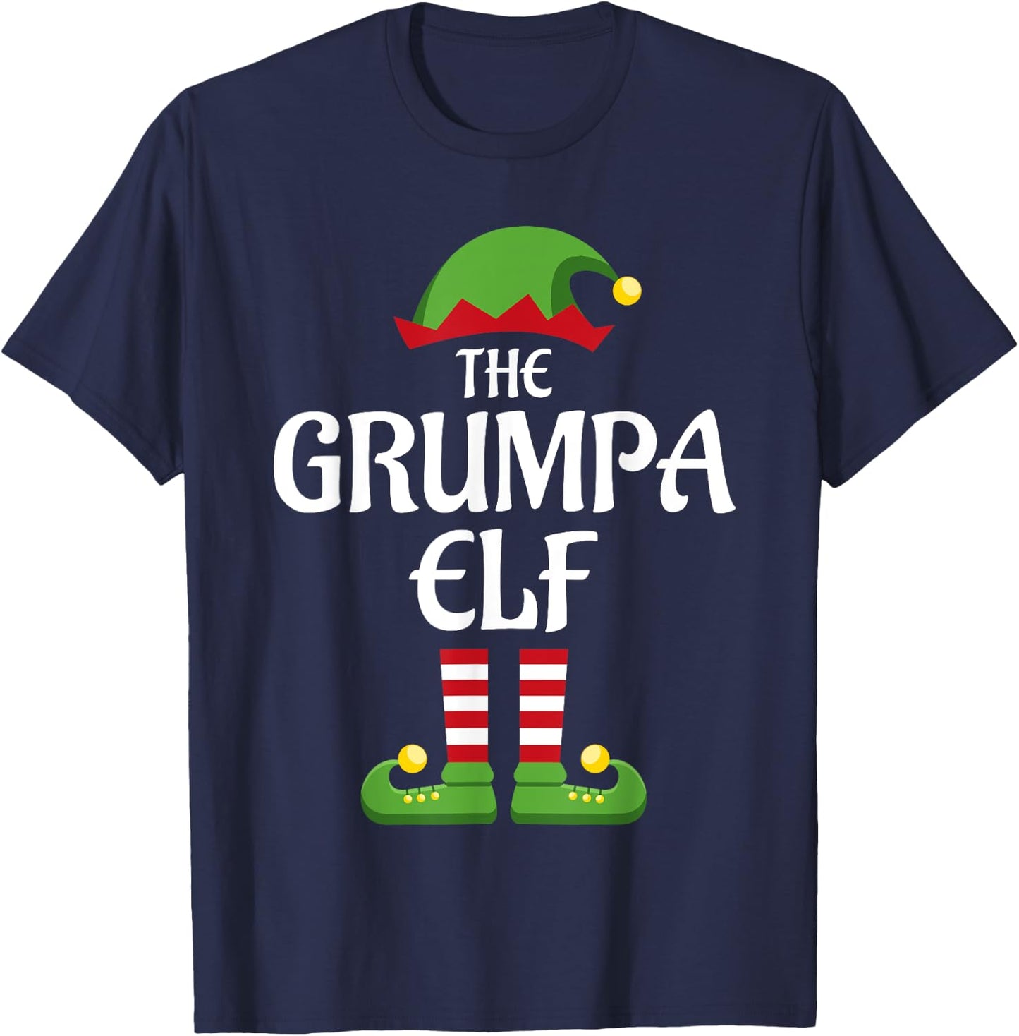 Grumpa Elf Family Matching Group Christmas Grandpa T-Shirt - T-Shirt | Navy