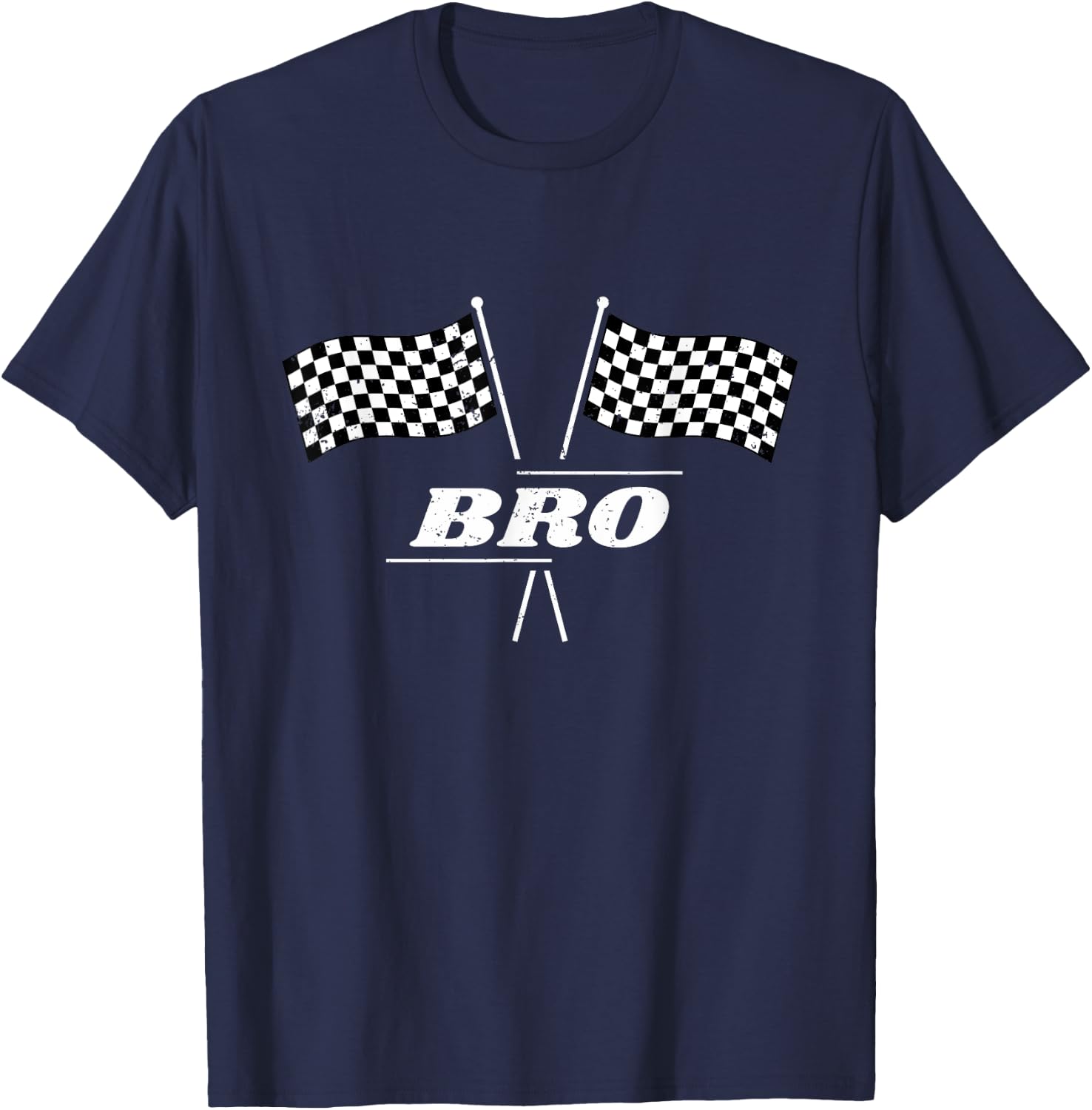 Pit Crew Bro Racing Car Family Matching Birthday Party T-Shirt - T-Shirt | Navy
