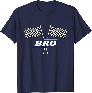 Pit Crew Bro Racing Car Family Matching Birthday Party T-Shirt - T-Shirt | Navy
