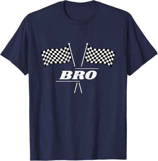 Pit Crew Bro Racing Car Family Matching Birthday Party T-Shirt - T-Shirt | Navy