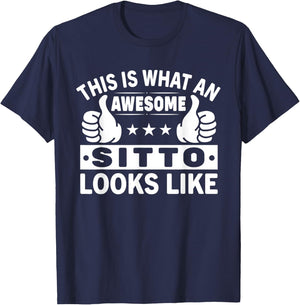 This is What an Awesome Sitto Looks Like Sitto T-Shirt - T-Shirt | Navy