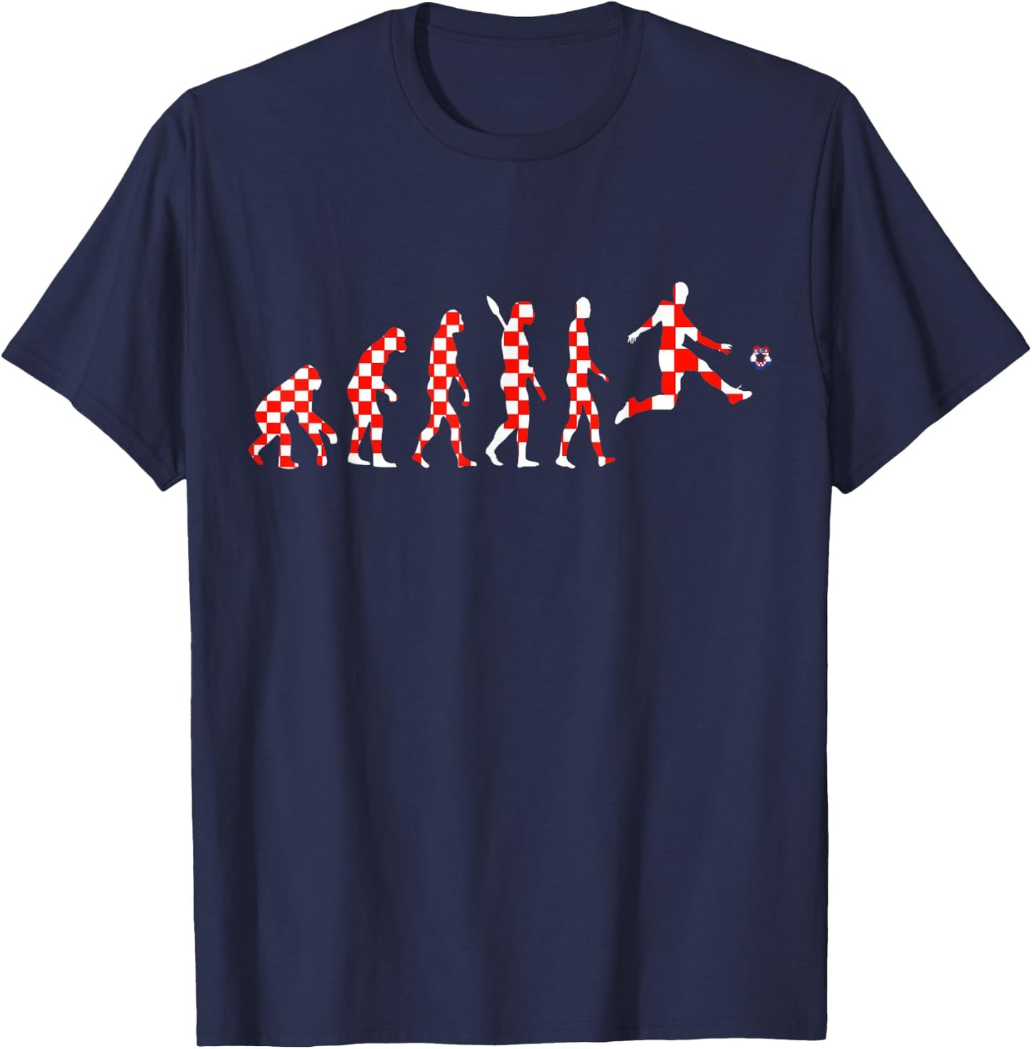 Hrvatska Soccer Team Evolution Croatian Flag Croatia T-Shirt - T-Shirt | Navy