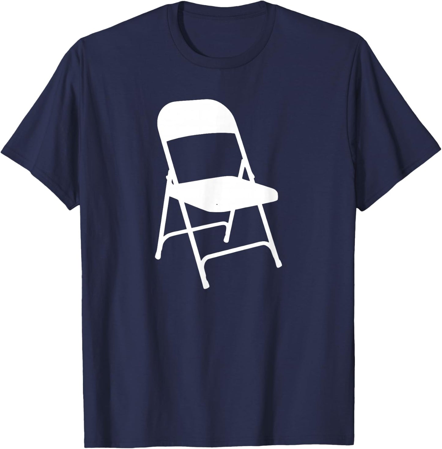 Funny White Folding Chair T-Shirt - T-Shirt | Navy