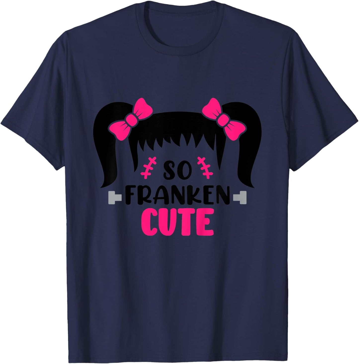 Kids So Franken Cute Toddler Girl Halloween Costume Scary Funny T-Shirt - T-Shirt | Navy