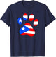 Funny Dog Paw Puerto Rico PR Flag Puerto Rican Boricua Puppy T-Shirt - T-Shirt | Navy