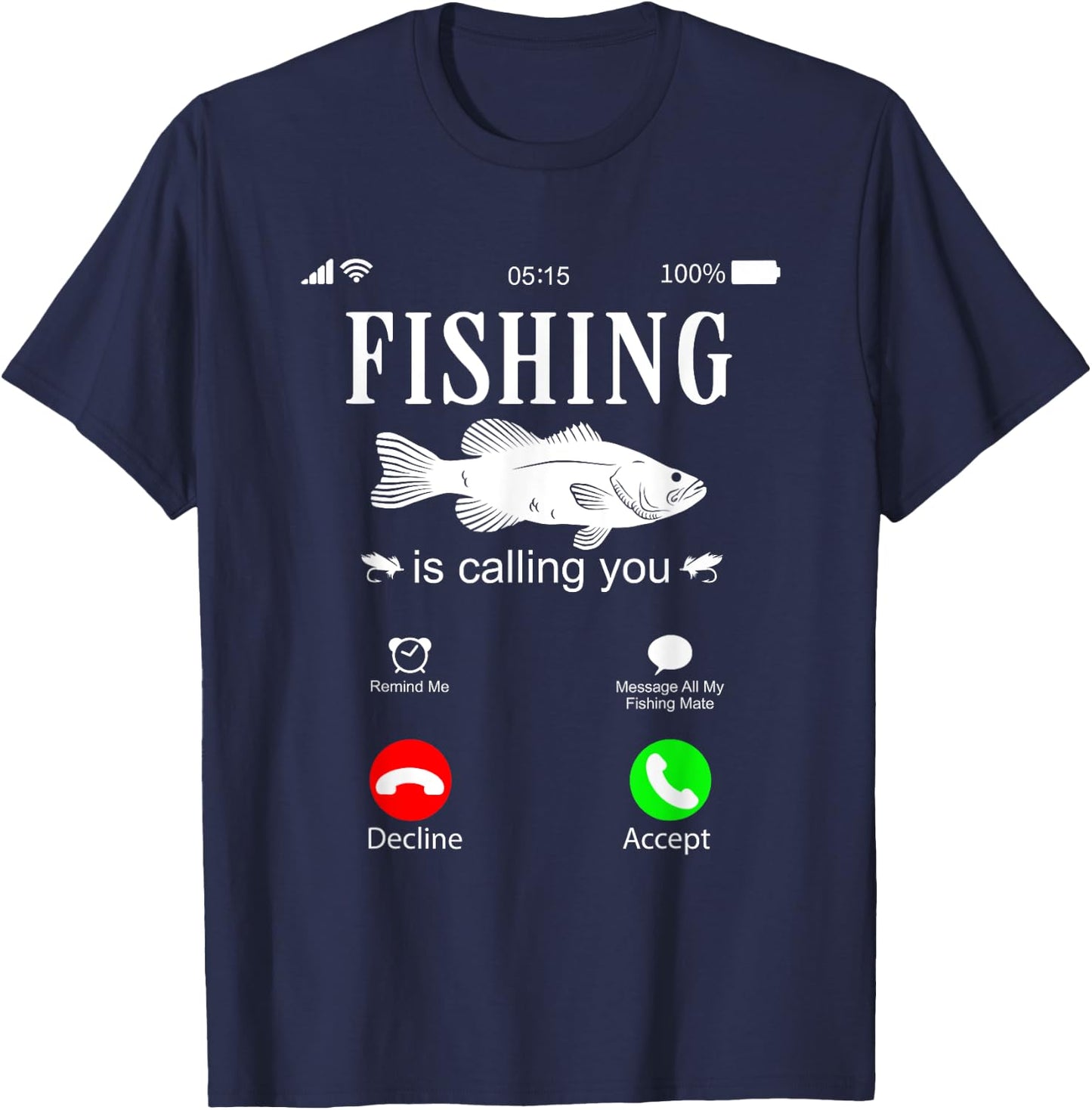 Fishing is calling you - Funny Fishing Fisherman Humor T-Shirt - T-Shirt | Navy