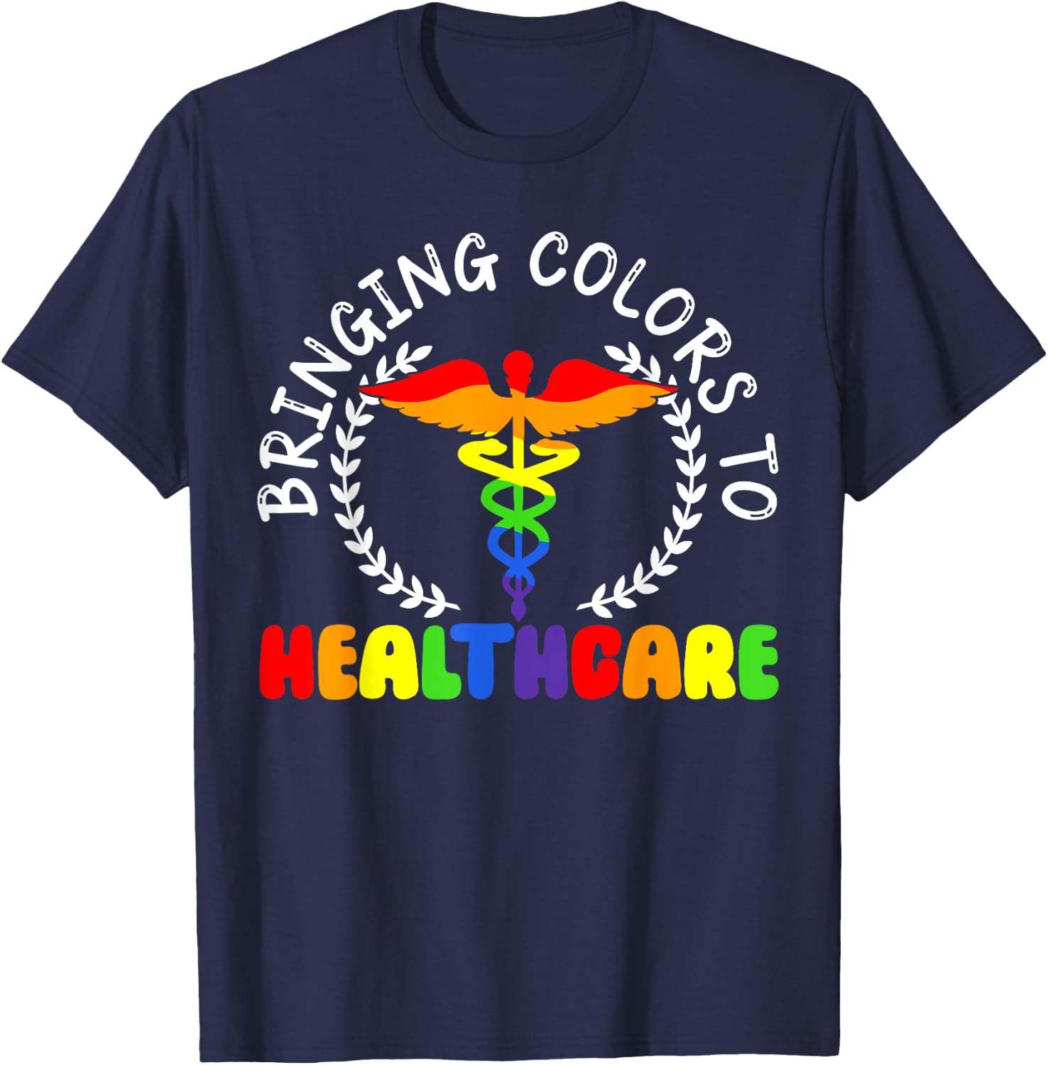 Nurse Gay Rainbow Pride March Medicine Ally Nursing T-Shirt - T-Shirt | Navy