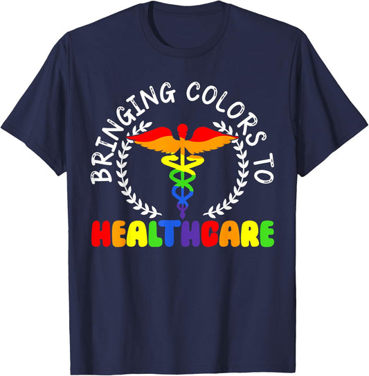 Nurse Gay Rainbow Pride March Medicine Ally Nursing T-Shirt - T-Shirt | Navy