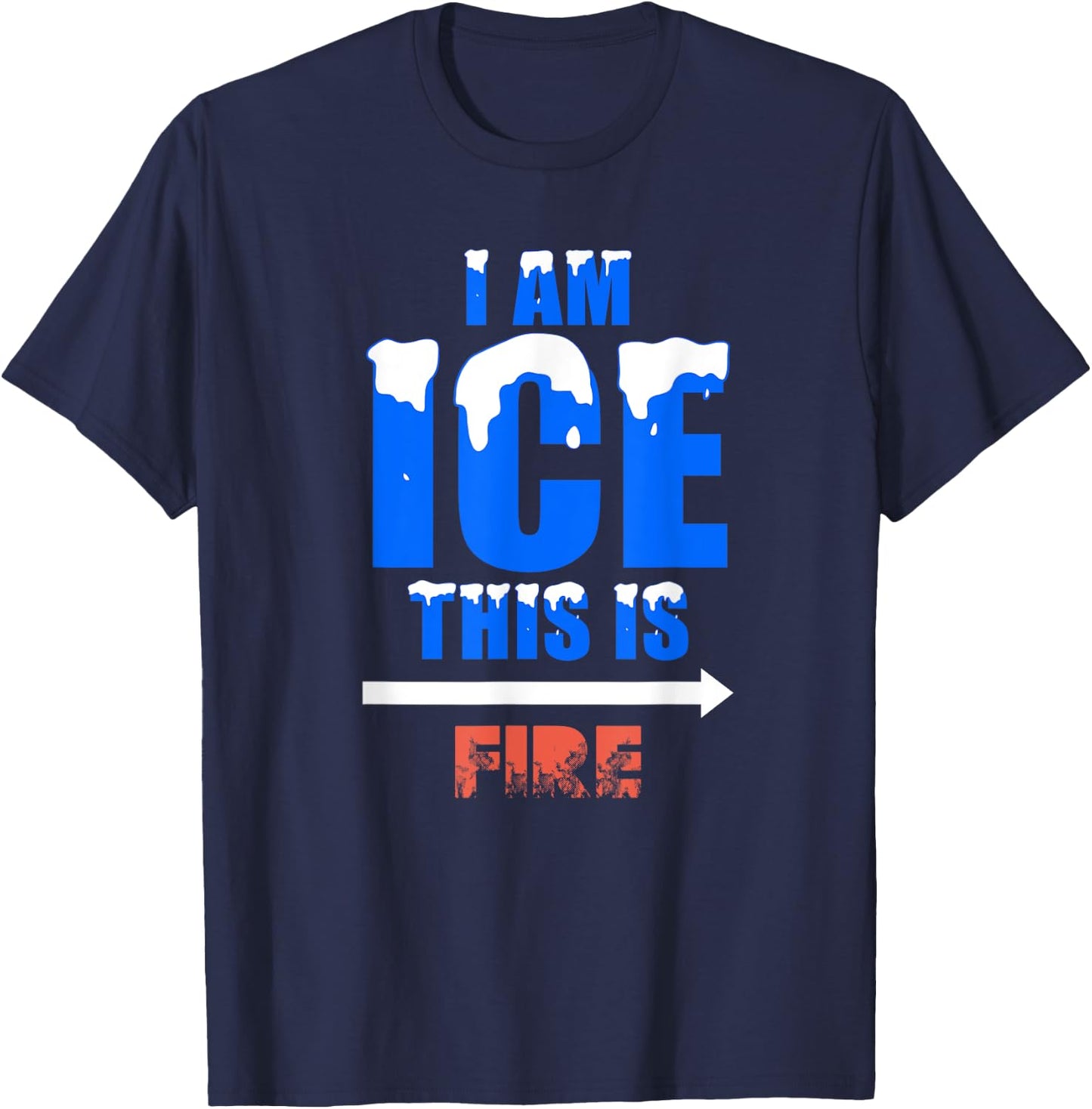Funny Ice and Fire Costume Halloween Family Matching Women T-Shirt - T-Shirt | Navy