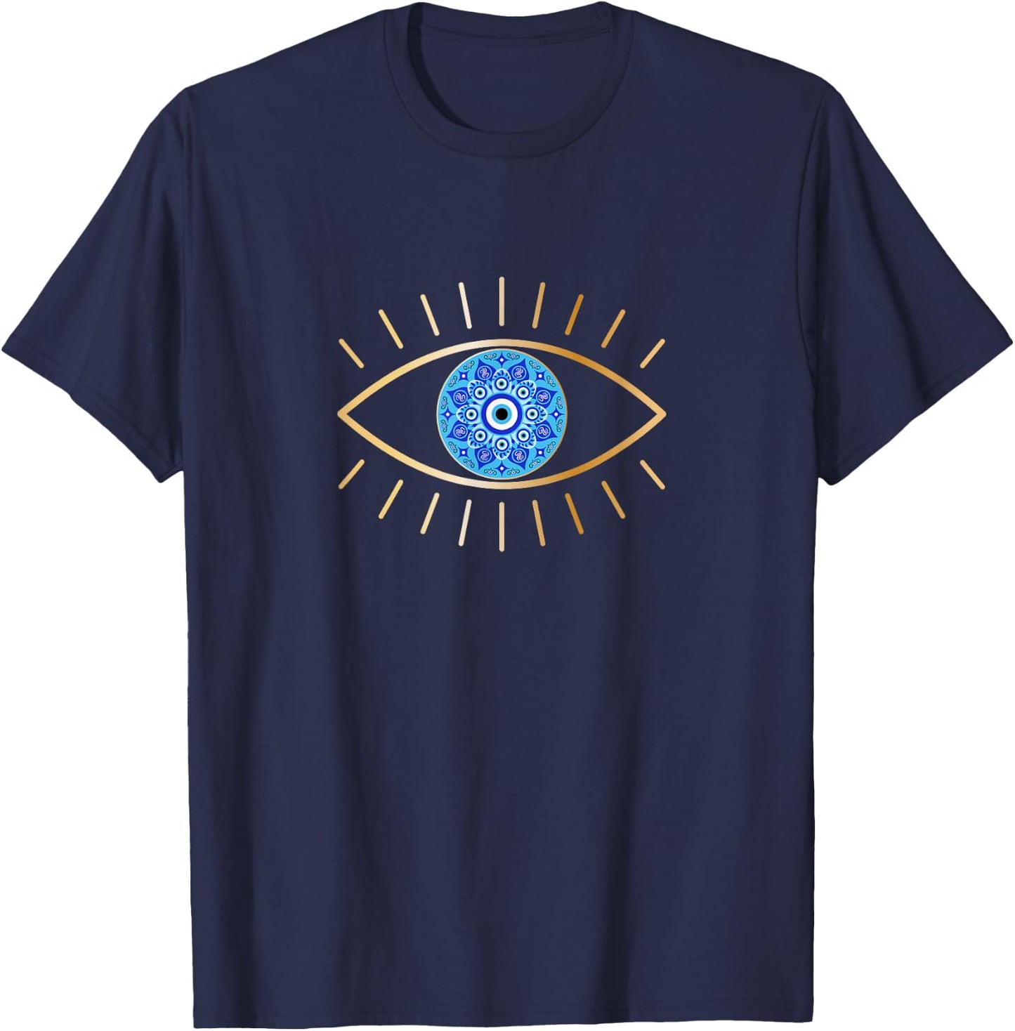Ich sehe dich Blue Evil Eye Eyelashes Good Luck T-Shirt - T-Shirt | Navy