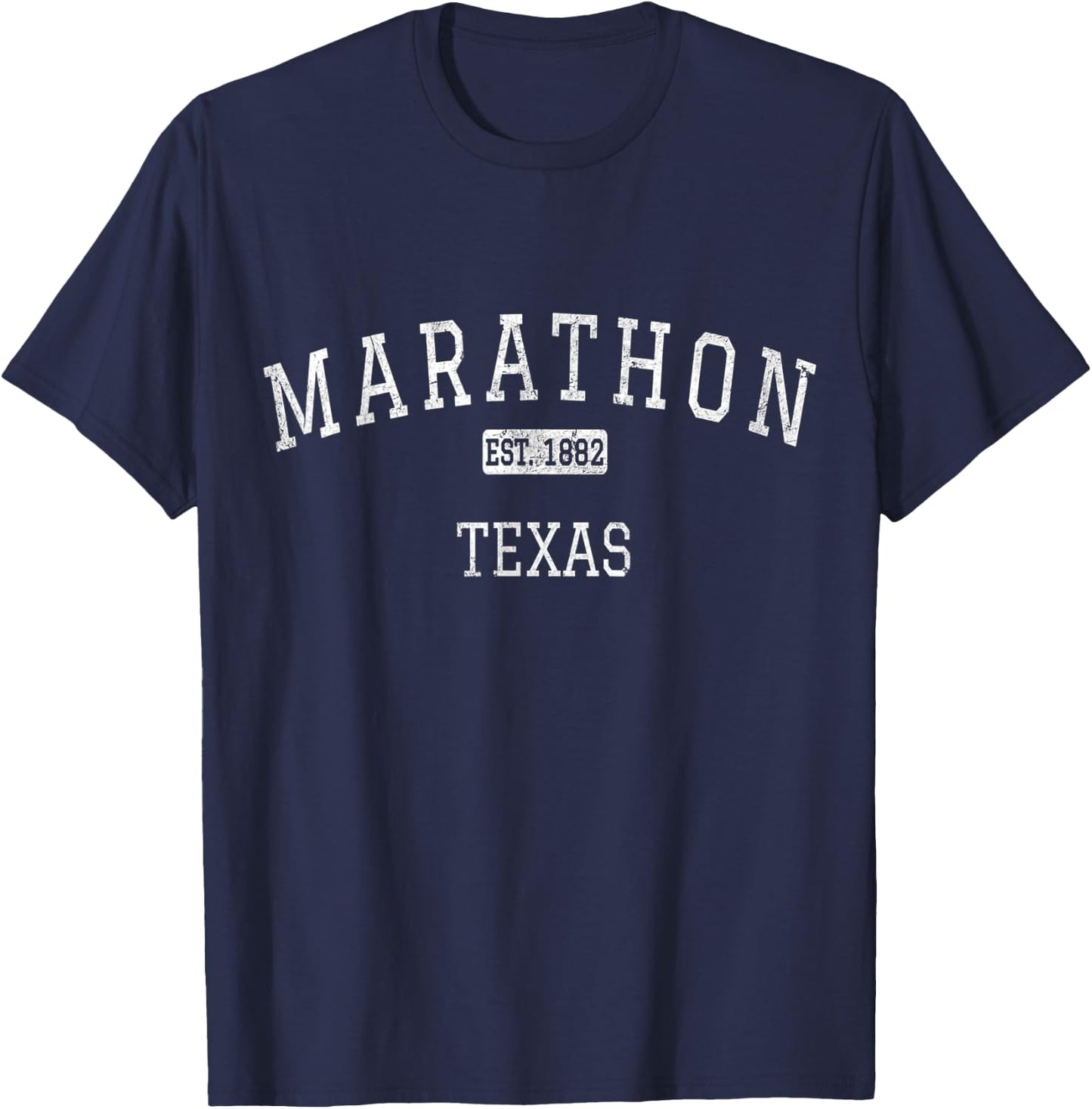 Marathon Texas TX Vintage T-Shirt - T-Shirt | Navy