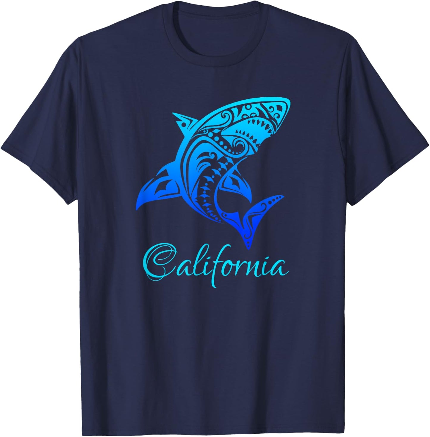 California Vacation Vintage Retro Shark T-Shirt - T-Shirt | Navy