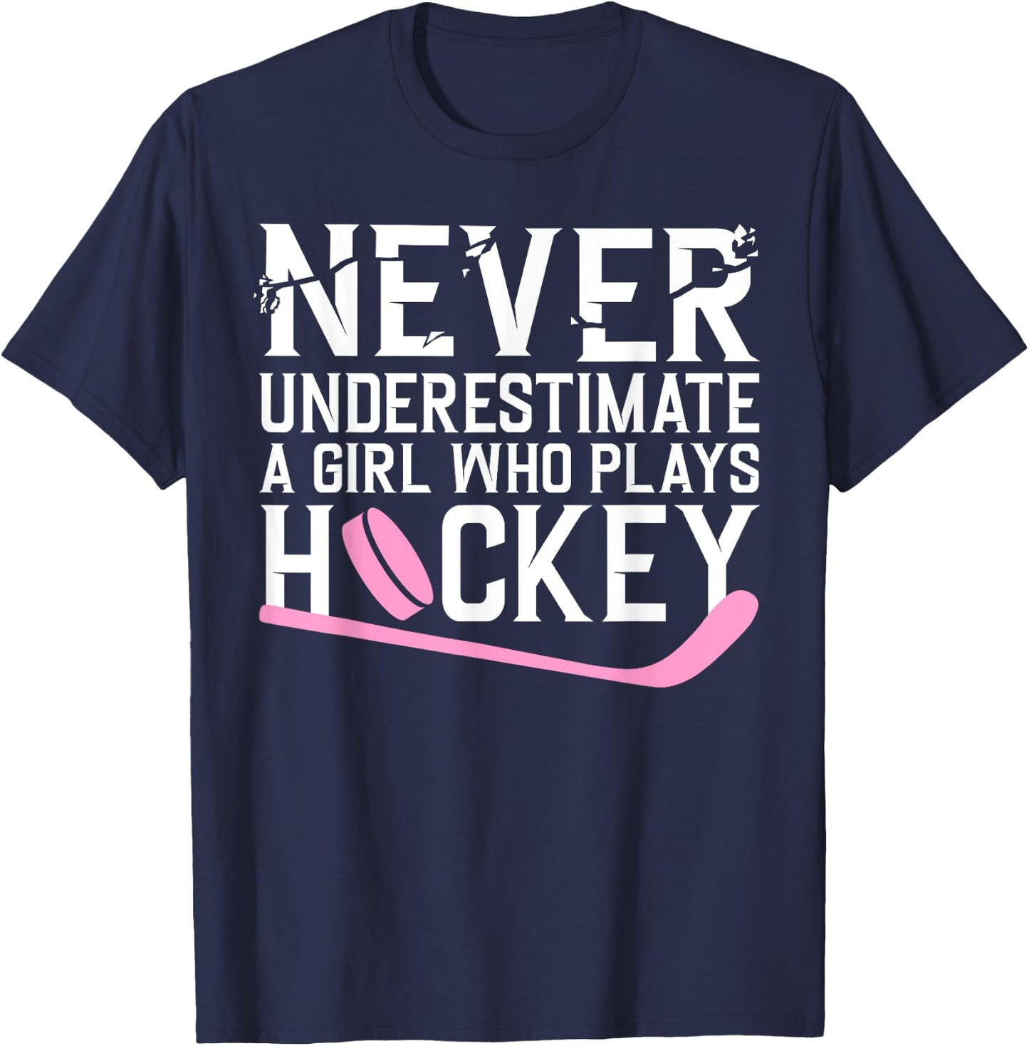 Funny Hockey Girls Ice Hockey Player Hockey Lovers T-Shirt - T-Shirt | Navy