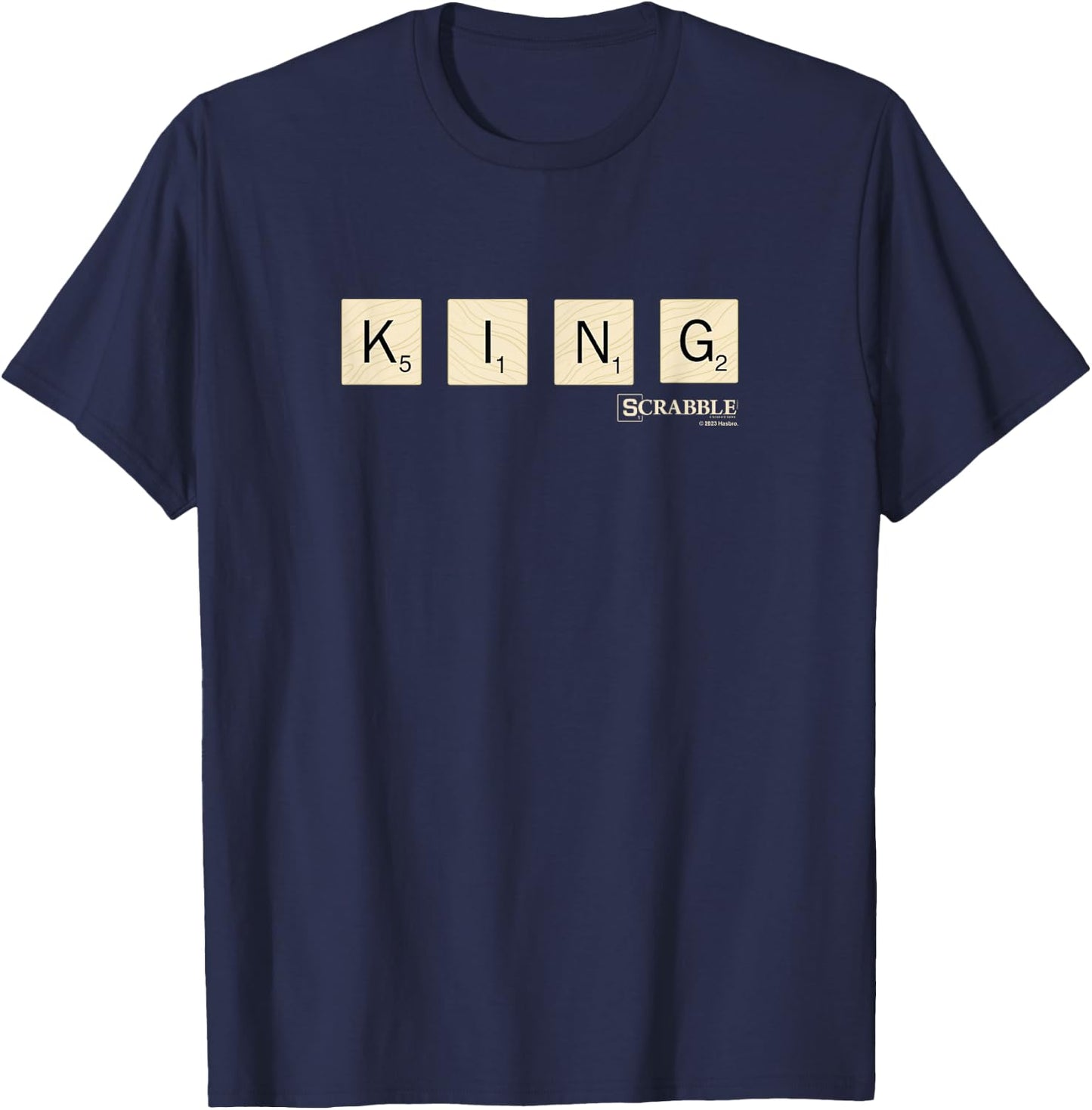 Scrabble King Vintage Letter Tiles Logo T-Shirt - T-Shirt | Navy