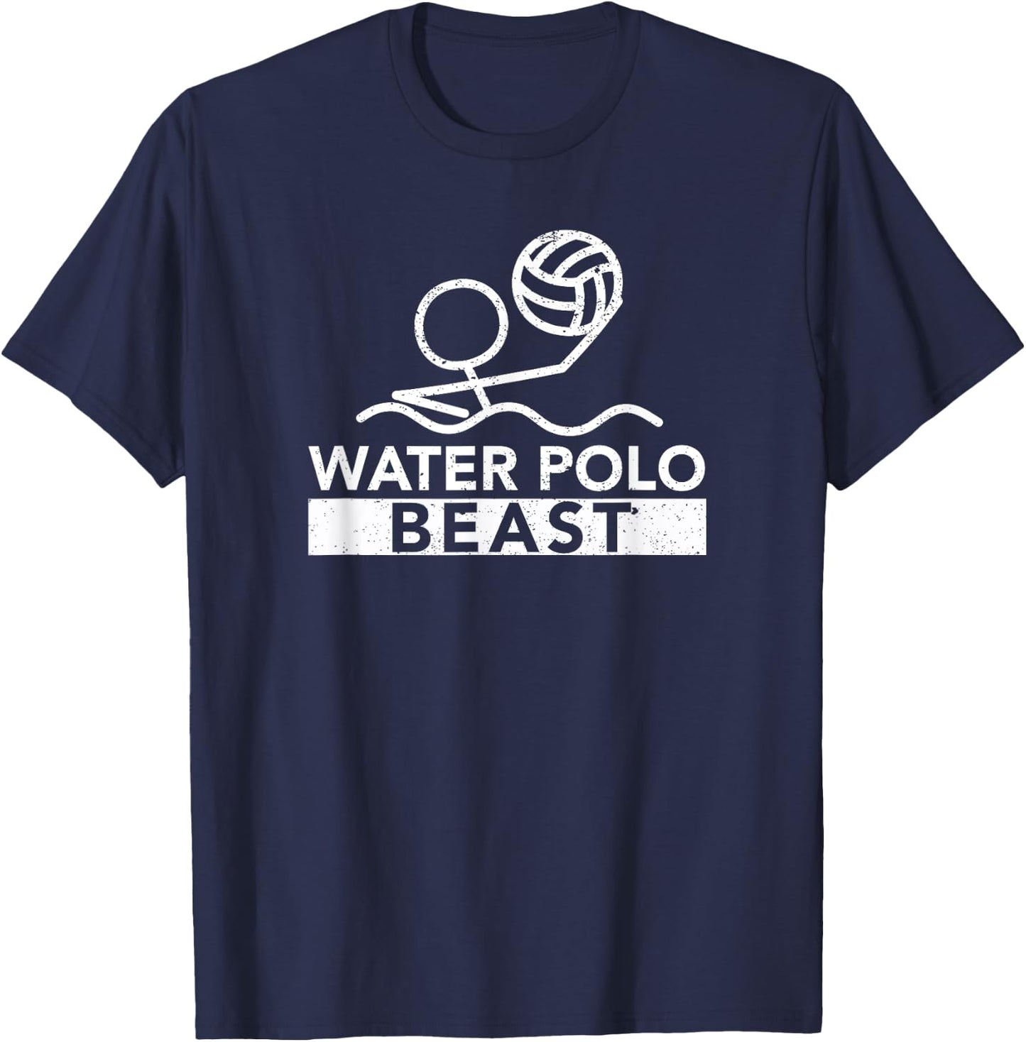 Water Polo Beast Funny Sport Swimming Team Player Coach Fan T-Shirt - T-Shirt | Navy