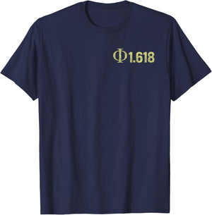 Phi Golden Ratio 1.618 Math Science Engineering STEM T-Shirt - T-Shirt | Navy