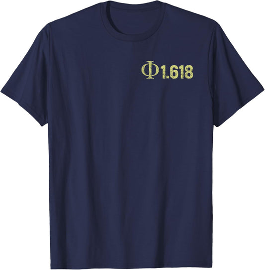 Phi Golden Ratio 1.618 Math Science Engineering STEM T-Shirt - T-Shirt | Navy