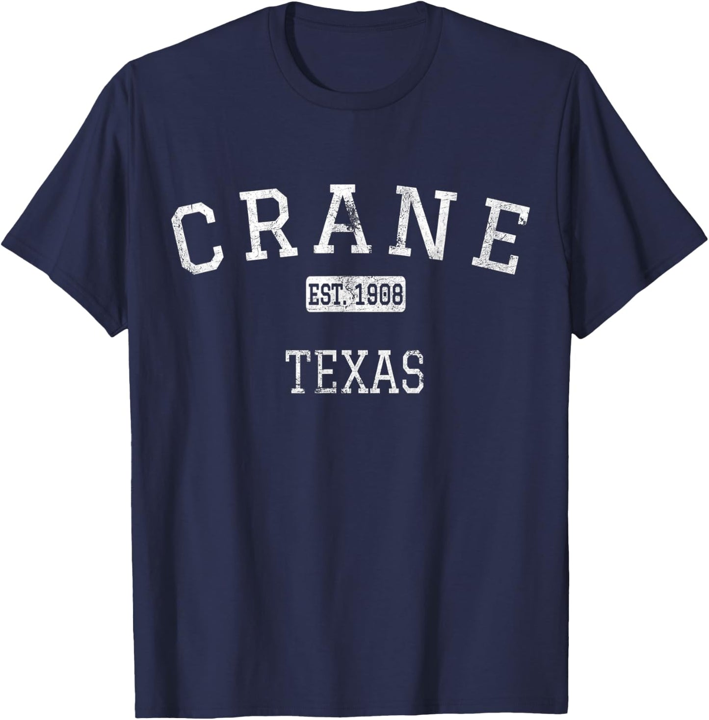 Crane Texas TX Vintage T-Shirt - T-Shirt | Navy