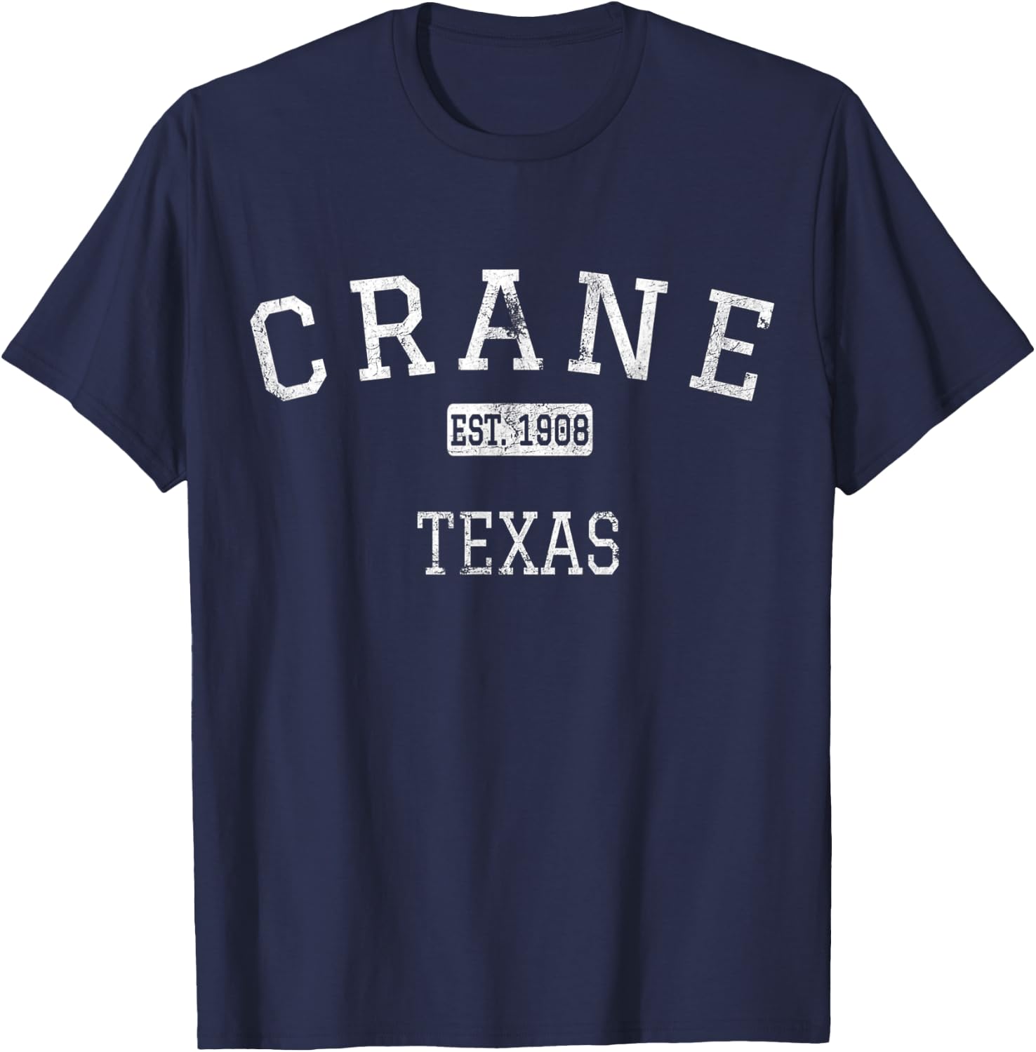 Crane Texas TX Vintage T-Shirt - T-Shirt | Navy