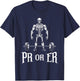 PR Or ER Funny Skeleton Weightlifting Gym Bodybuilding T-Shirt - T-Shirt | Navy