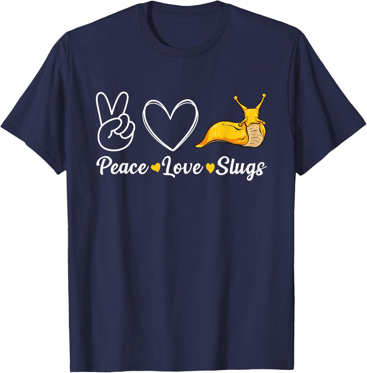 Peace Love Slugs Banana Slug T-Shirt - T-Shirt | Navy