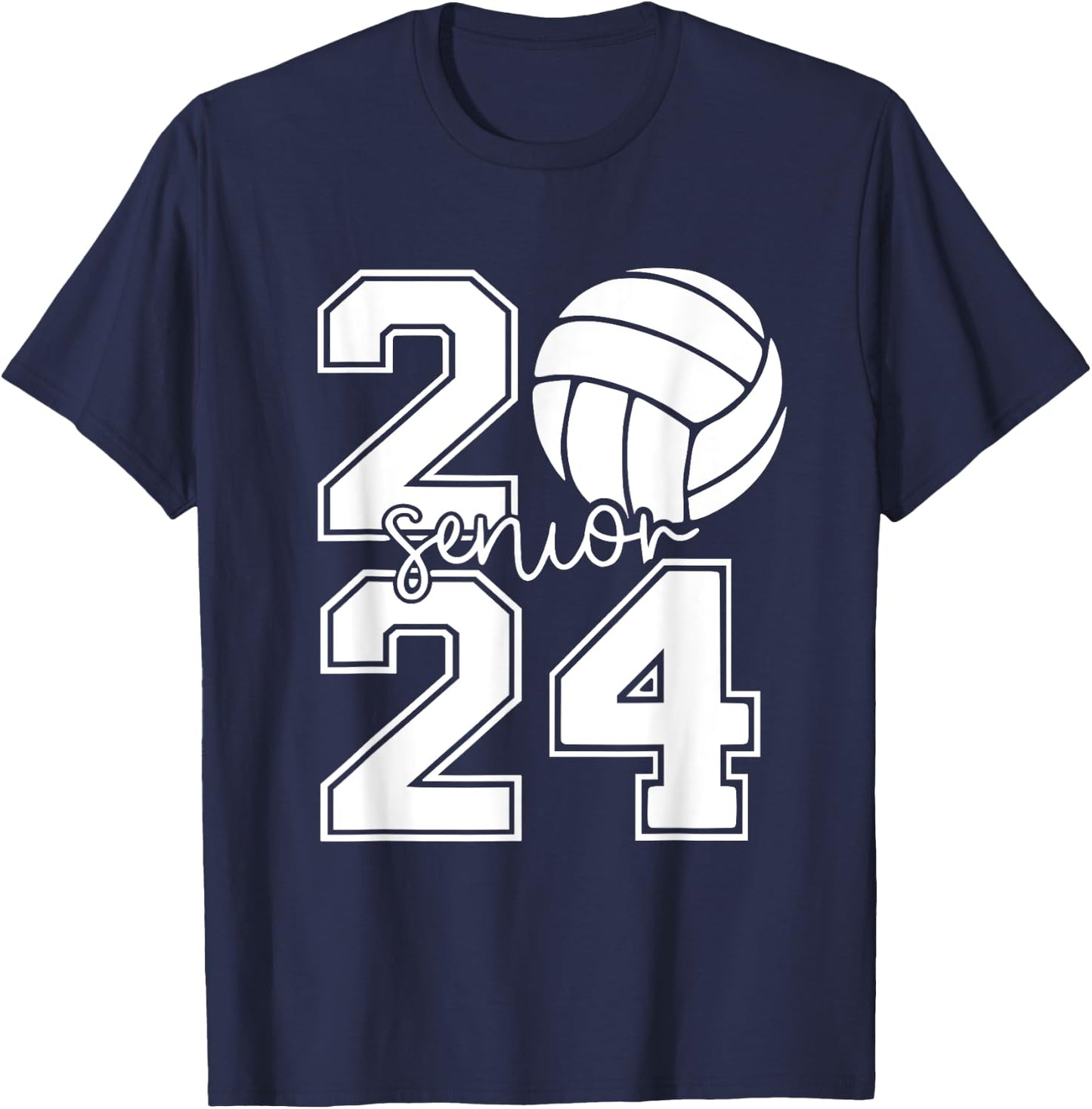 Senior Volleyball Class of 2024 graduation graduate seniors T-Shirt - T-Shirt | Navy