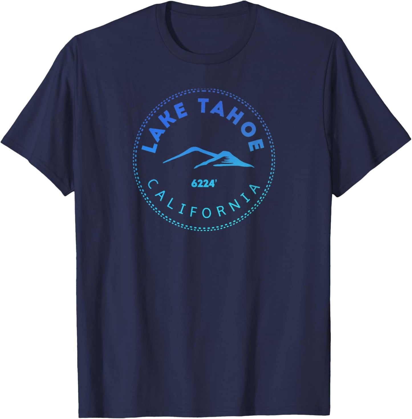 Lake Tahoe California Retro Mountain T-Shirt - T-Shirt | Navy