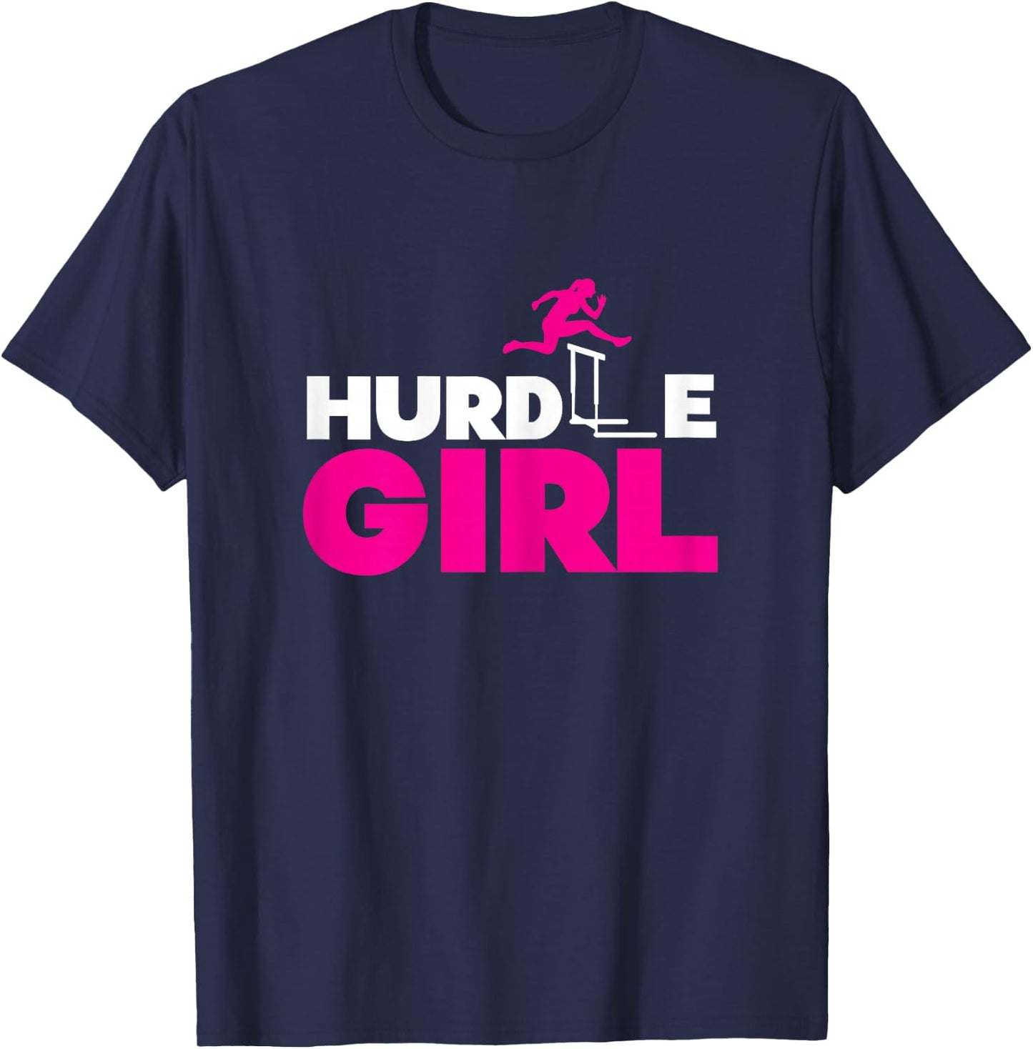 Hurdle Girl | Athletics Track & Field | Hurdling Hurdler T-Shirt - T-Shirt | Navy